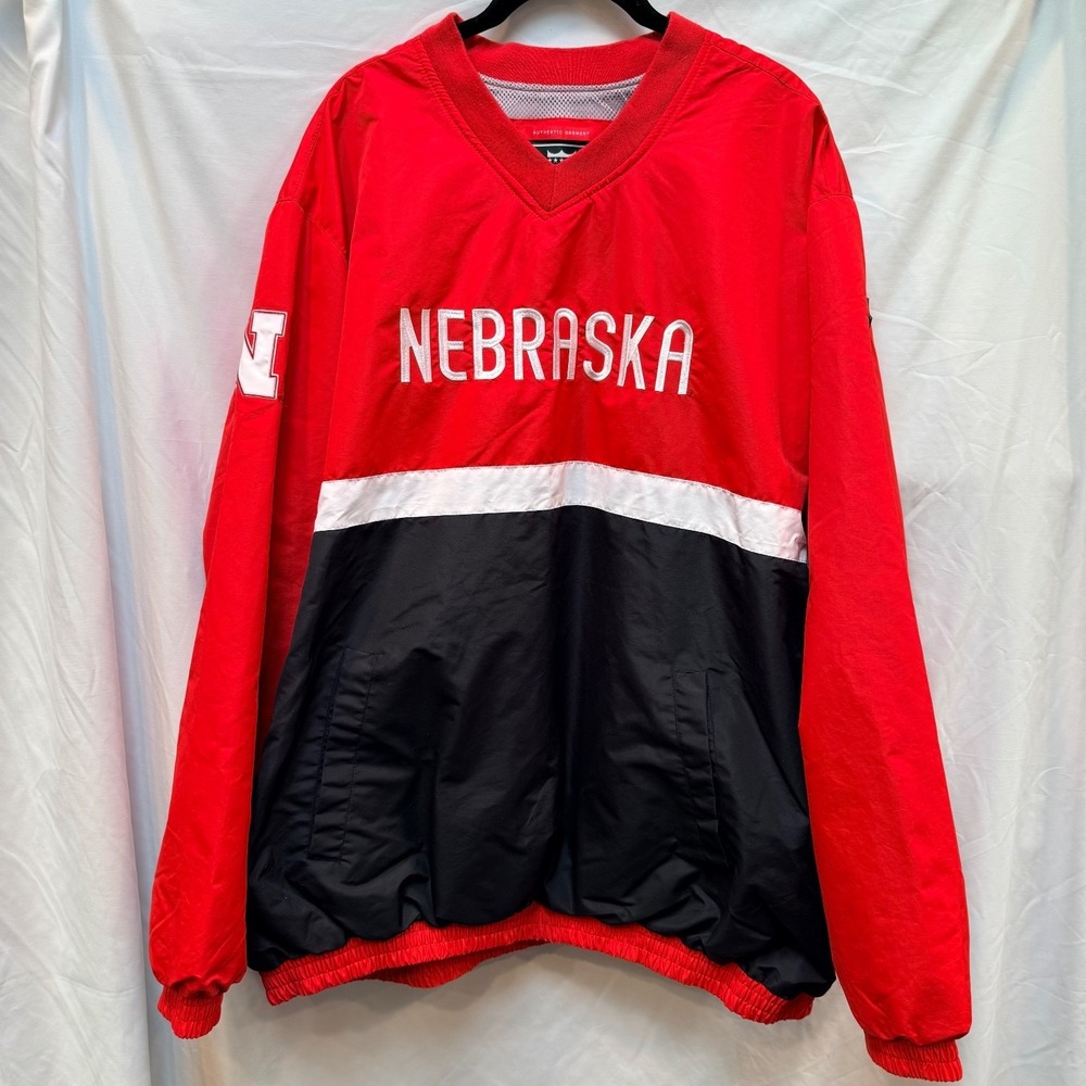 Nebraska Huskers Jacket Mens XXL Franchise Club Red Pullover Windshield Vented